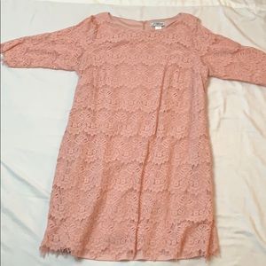 Dusty Rose fully-lined lace style dress